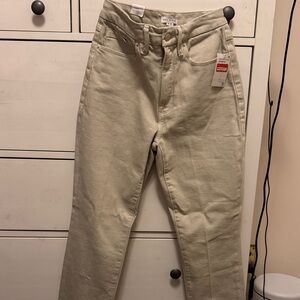 Good American Cream High-Rise Jeans